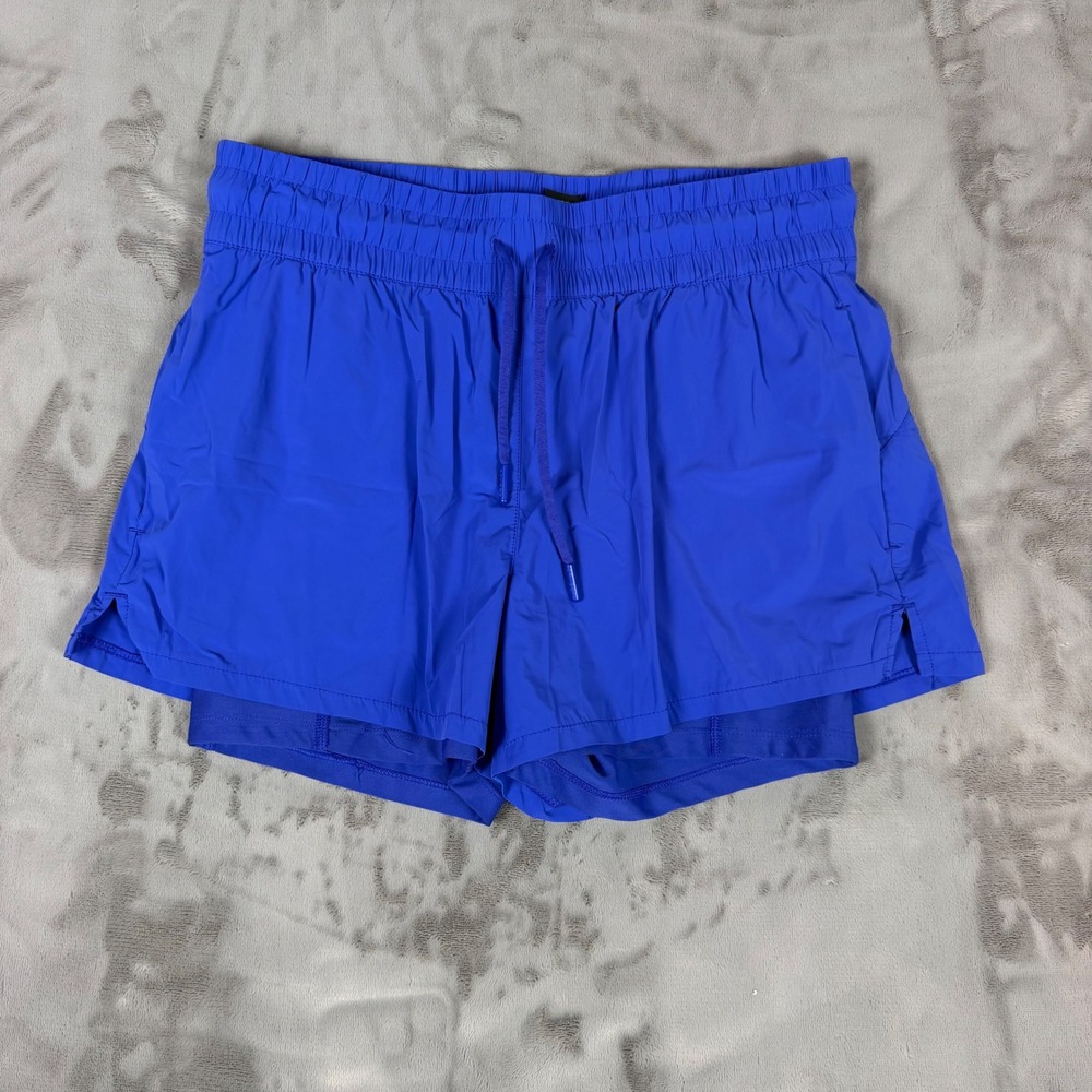 Spyder Active Womens Royal Blue 2-in-1 Running Shorts Small Drawstring Gym